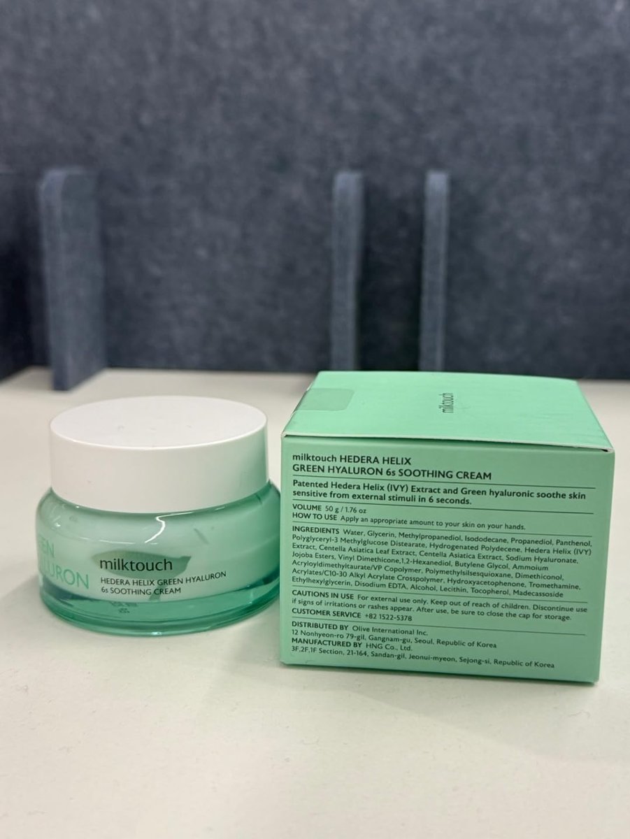 MILKTOUCH Green Hyaluron 6-Second Soothing Cream - Hydrating Gel Moisturizer for Sensitive, Dry, Oily Skin - Reduces Redness, Irritation, Fine Lines - Centella Asiatica & Hyaluronic Acid 1.69 Fl Oz - görsel 13