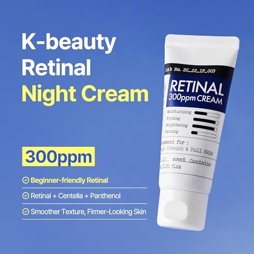 DERMA FACTORY Retinal Night Cream for Face - Vitamin A Moisturizer with Centella, Niacinamide & Panthenol - Helps Improve Fine Lines, Texture & Firmness - 1.01 fl oz Avelisse