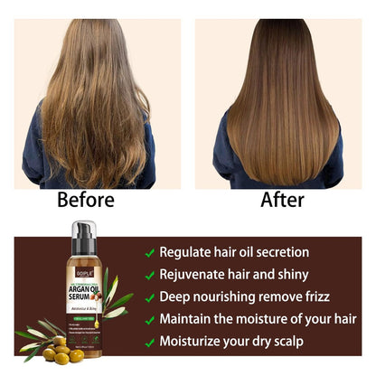 Argan Protein Hair Oil Serum - Anti Frizz, Nourishing & Repair Treatment for Dry Damaged Hair, Heat Protectant & Shine Enhancer (3.4 Fl Oz)