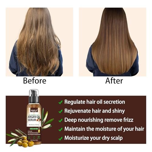 Argan Protein Hair Oil Serum - Anti Frizz, Nourishing & Repair Treatment for Dry Damaged Hair, Heat Protectant & Shine Enhancer (3.4 Fl Oz) - görsel 10