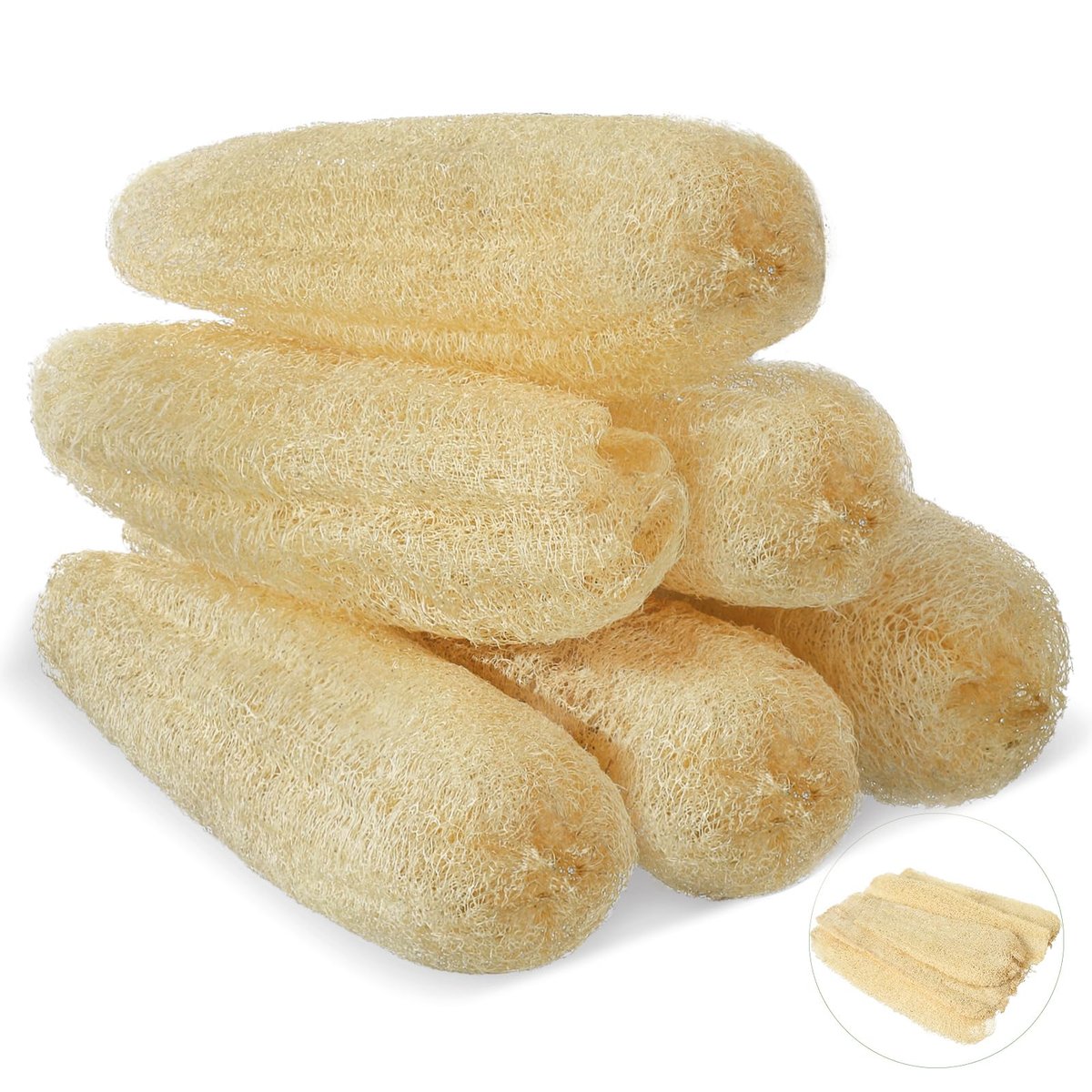 ZhouBoat 11.8 Inches Natural Loofah Sponges Pack of 6 for Kitchen Dishes Body Scrubber Avelisse