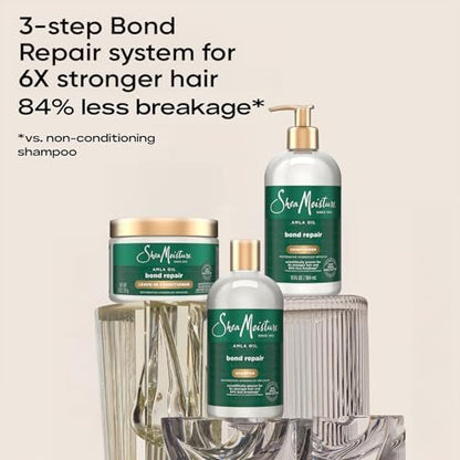 SheaMoisture Amla Oil Bond Repair Shampoo & Conditioner Set for Dry, Damaged Curly Hair - Anti-Frizz, 13 oz Each Avelisse
