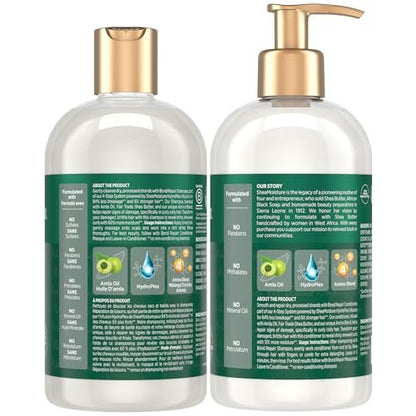 SheaMoisture Amla Oil Bond Repair Shampoo & Conditioner Set for Dry, Damaged Curly Hair - Anti-Frizz, 13 oz Each Avelisse