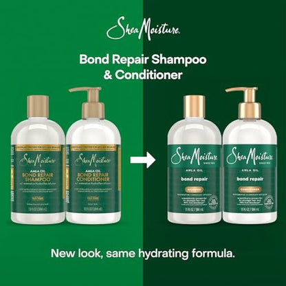 SheaMoisture Amla Oil Bond Repair Shampoo & Conditioner Set for Dry, Damaged Curly Hair - Anti-Frizz, 13 oz Each Avelisse
