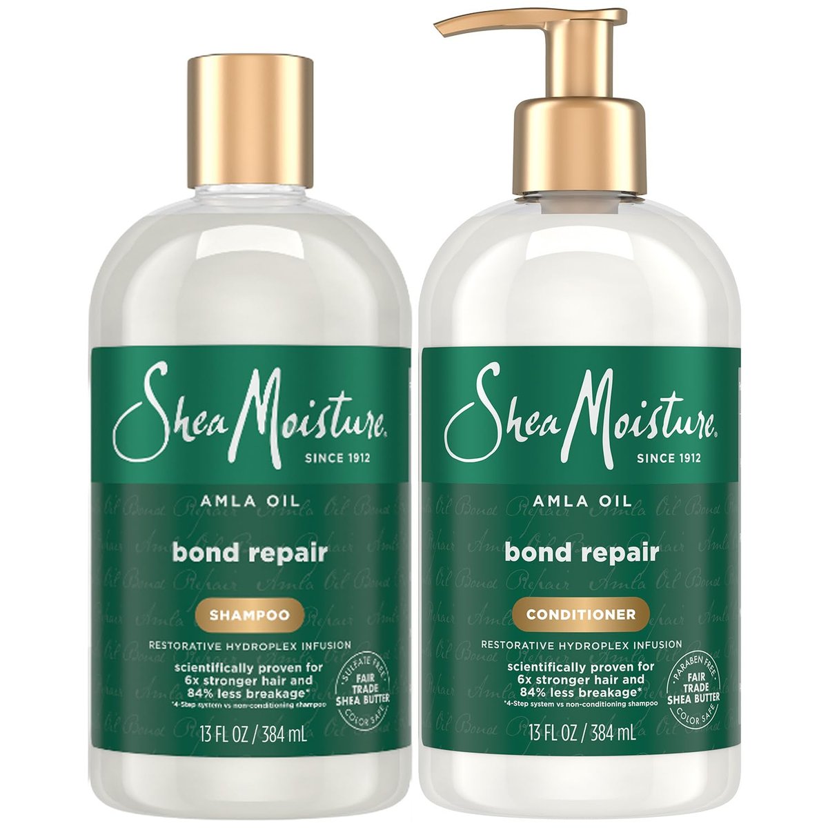 SheaMoisture Amla Oil Bond Repair Shampoo & Conditioner Set for Dry, Damaged Curly Hair - Anti-Frizz, 13 oz Each Avelisse