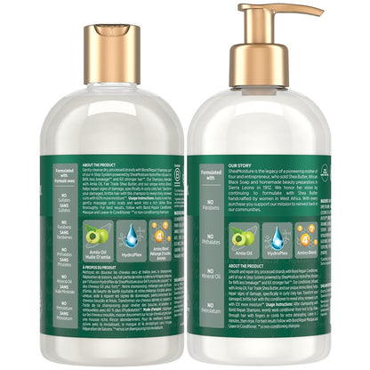 SheaMoisture Amla Oil Bond Repair Shampoo & Conditioner Set for Dry, Damaged Curly Hair - Anti-Frizz, 13 oz Each Avelisse