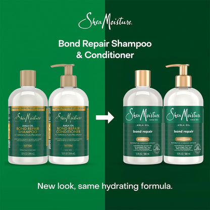 SheaMoisture Amla Oil Bond Repair Shampoo & Conditioner Set for Dry, Damaged Curly Hair - Anti-Frizz, 13 oz Each Avelisse