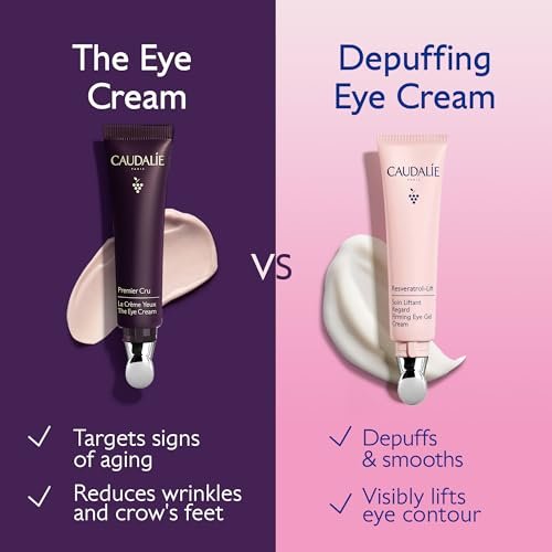 Caudalie Resveratrol-Lift Firming Depuffing Eye Gel Cream with Peptides, Hyaluronic Acid, and Vegan Collagen - 15 mL Avelisse