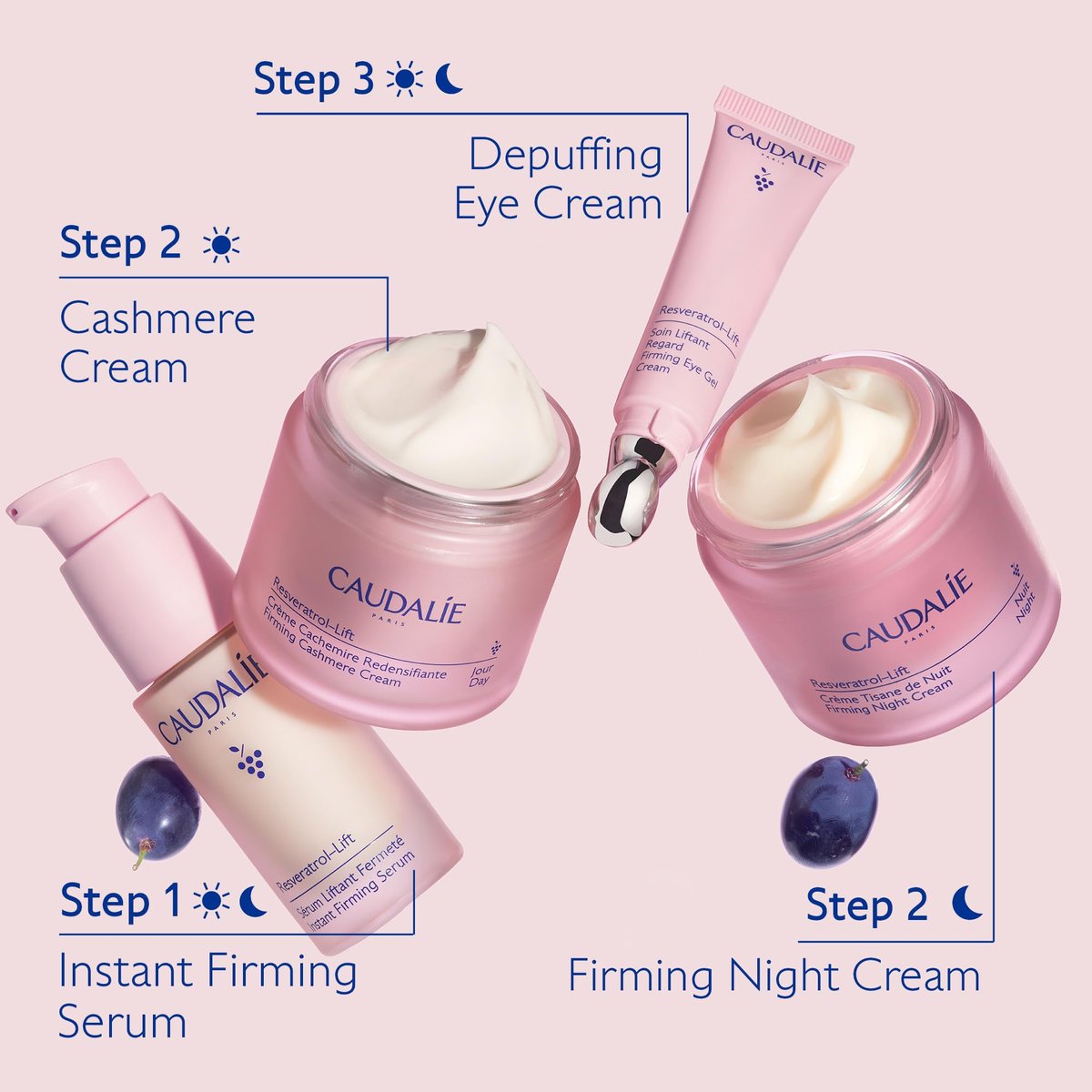 Caudalie Resveratrol-Lift Firming Depuffing Eye Gel Cream with Peptides, Hyaluronic Acid, and Vegan Collagen - 15 mL Avelisse