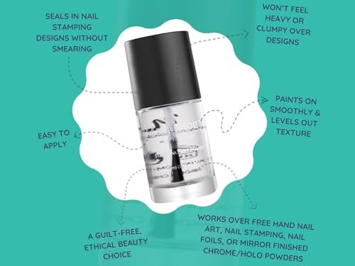 Maniology Smudge-Free Top Coat – Clear Finishing Polish for Nail Art Stamping Protection, 13ml - görsel 7