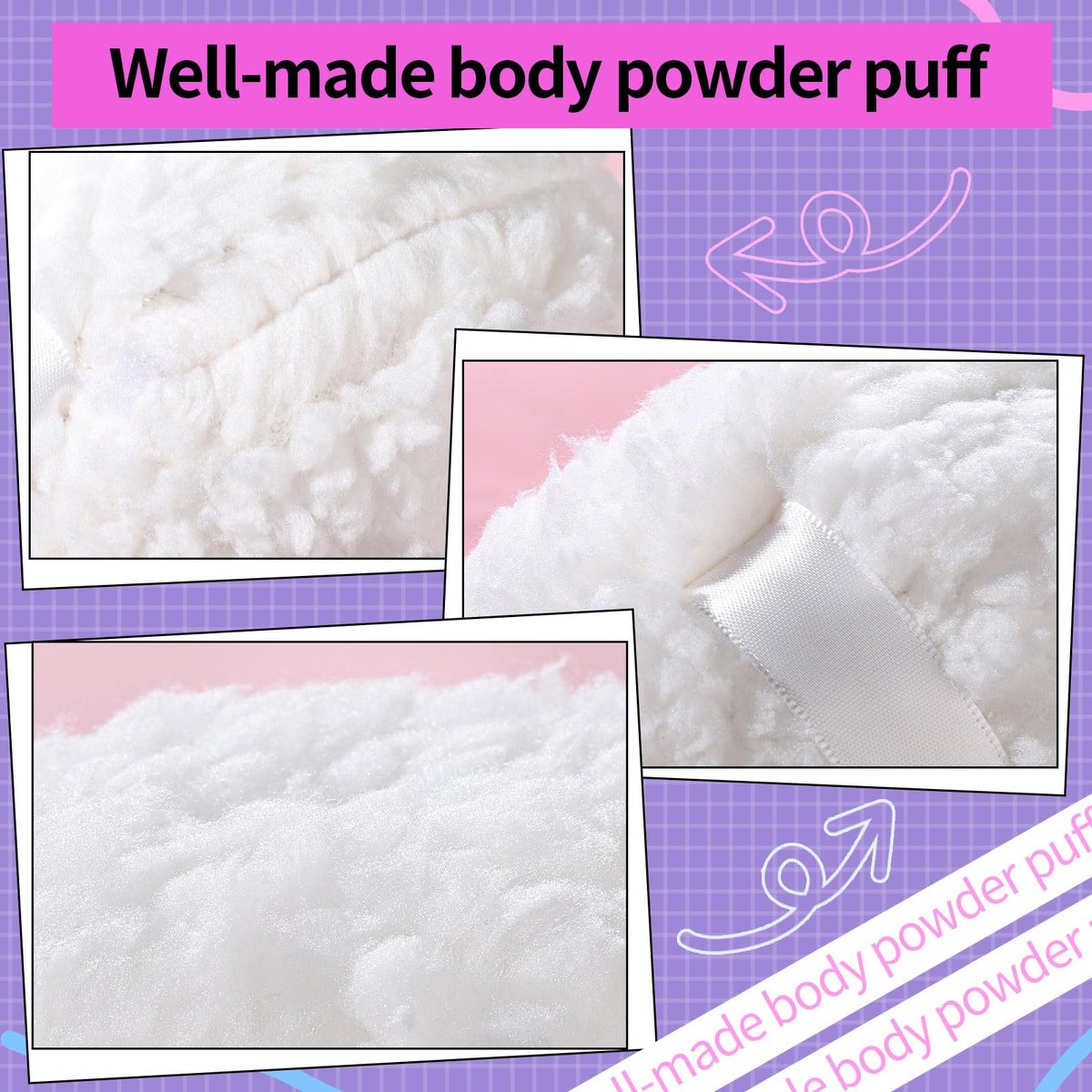 Gootaimi 6" Body Powder Puff – Large Fluffy Soft Powder Puff for Dusting Body Powder (White, 1 Count) - görsel 13