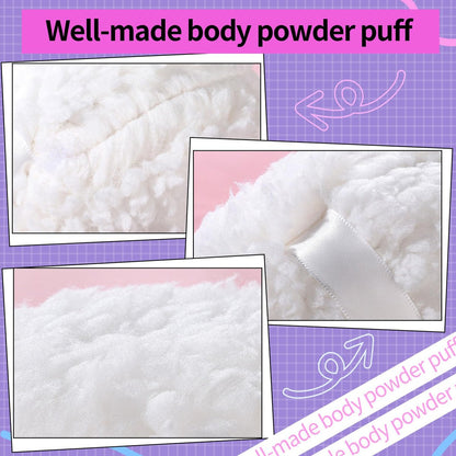 Gootaimi 6" Body Powder Puff – Large Fluffy Soft Powder Puff for Dusting Body Powder (White, 1 Count)