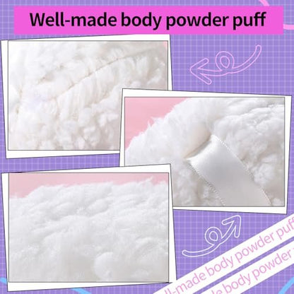 Gootaimi 6" Body Powder Puff – Large Fluffy Soft Powder Puff for Dusting Body Powder (White, 1 Count)