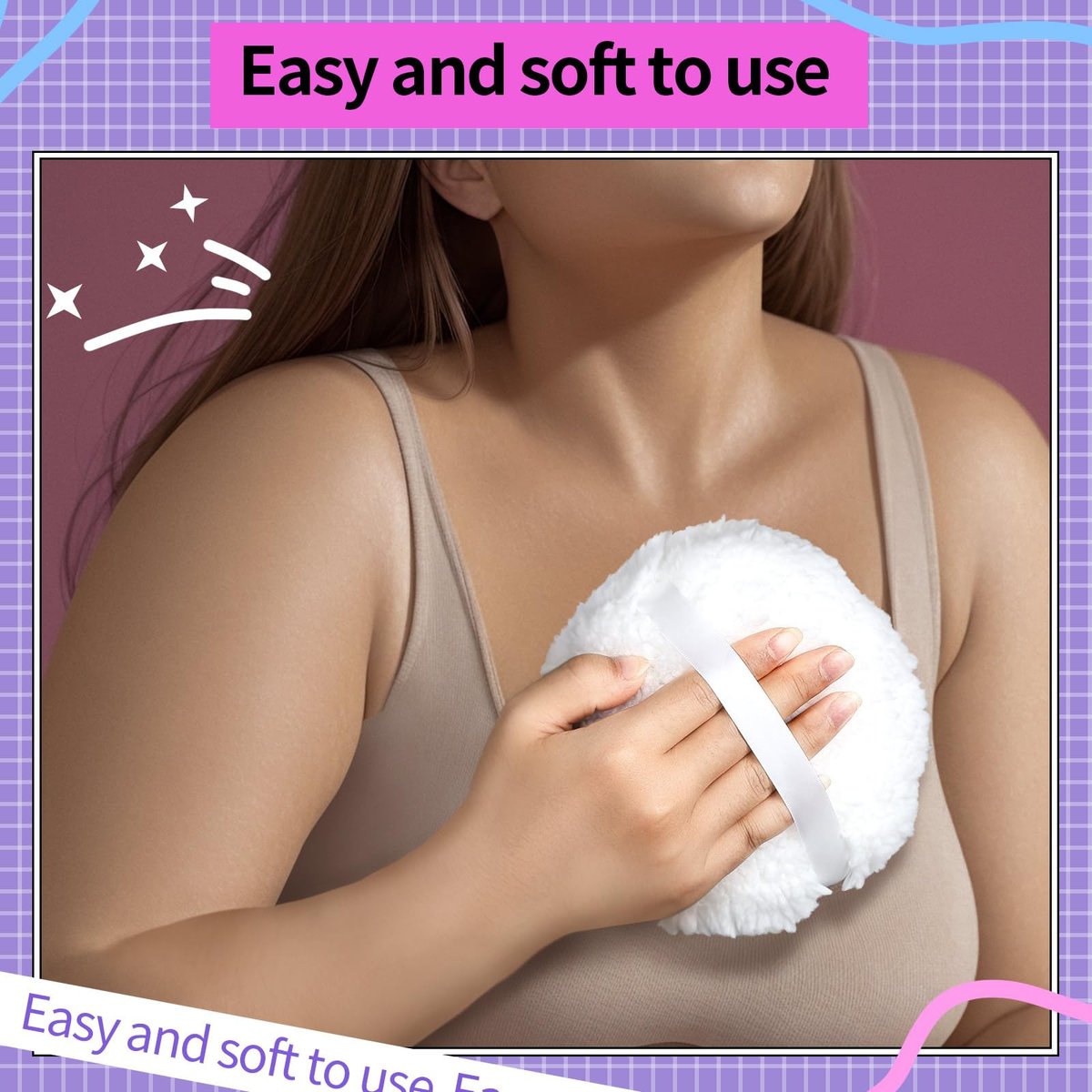Gootaimi 6" Body Powder Puff – Large Fluffy Soft Powder Puff for Dusting Body Powder (White, 1 Count) - görsel 7