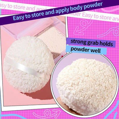 Gootaimi 6" Body Powder Puff – Large Fluffy Soft Powder Puff for Dusting Body Powder (White, 1 Count)