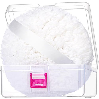 Gootaimi 6" Body Powder Puff – Large Fluffy Soft Powder Puff for Dusting Body Powder (White, 1 Count)