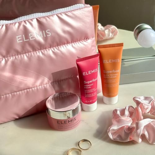 ELEMIS Way to Glow Exclusive Skincare Kit - Travel Set with Rose Cleansing Balm, Glow Priming Moisturizer & Midnight Facial Avelisse