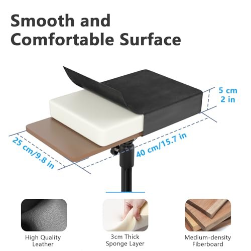 ZHOOGE Tattoo Armrest Stand With Tray - Adjustable Height Tattoo Arm Leg Rest with Soft Pad for Tattoo Studio Supplies Avelisse