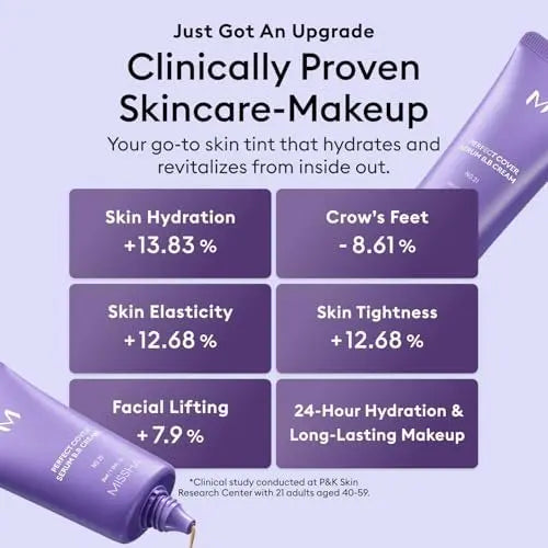 MISSHA M Perfect Cover Serum BB Cream No.25 Warm Beige - Medium with Warm Undertone, Skin Tint, Tinted Moisturizer, Skin Care Foundation Makeup, 1.18 Fl Oz Avelisse