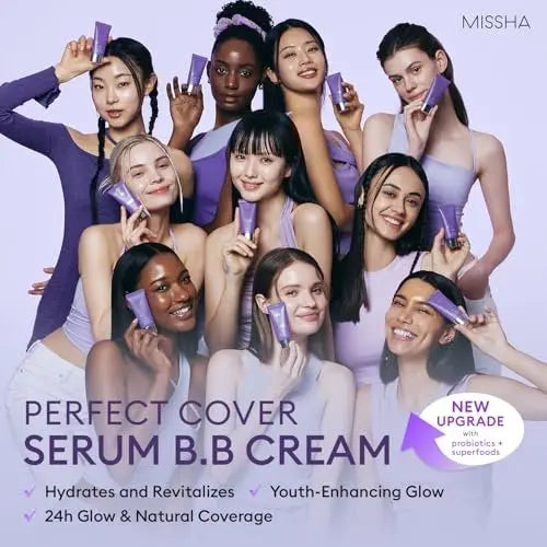 MISSHA M Perfect Cover Serum BB Cream No.25 Warm Beige - Medium with Warm Undertone, Skin Tint, Tinted Moisturizer, Skin Care Foundation Makeup, 1.18 Fl Oz Avelisse