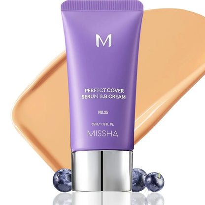 MISSHA M Perfect Cover Serum BB Cream No.25 Warm Beige - Medium with Warm Undertone, Skin Tint, Tinted Moisturizer, Skin Care Foundation Makeup, 1.18 Fl Oz Avelisse