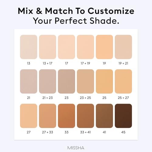 MISSHA M Perfect Cover Serum BB Cream No.21 Light Beige - Light with Cool Undertone, Skin Tint, Tinted Moisturizer, Korean Makeup, 1.18 Fl Oz - görsel 9