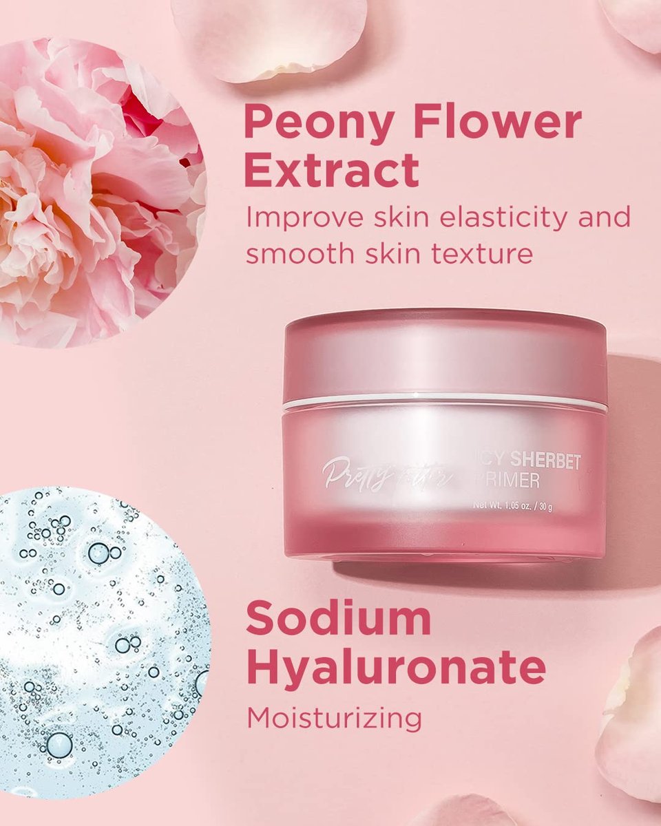 TOUCH IN SOL Icy Sherbet Primer - Hydrating Face Primer for Dry or Oily Skin, Silk Pore and Wrinkle Minimizer, Silicone & Oil Free Gel Formula with Cooling Effect, 1.05 fl.oz. Avelisse