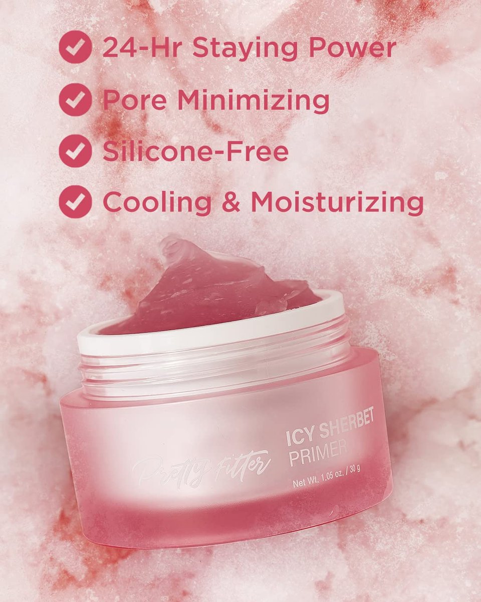 TOUCH IN SOL Icy Sherbet Primer - Hydrating Face Primer for Dry or Oily Skin, Silk Pore and Wrinkle Minimizer, Silicone & Oil Free Gel Formula with Cooling Effect, 1.05 fl.oz. Avelisse