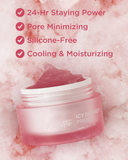 TOUCH IN SOL Icy Sherbet Primer - Hydrating Face Primer for Dry or Oily Skin, Silk Pore and Wrinkle Minimizer, Silicone & Oil Free Gel Formula with Cooling Effect, 1.05 fl.oz. Avelisse