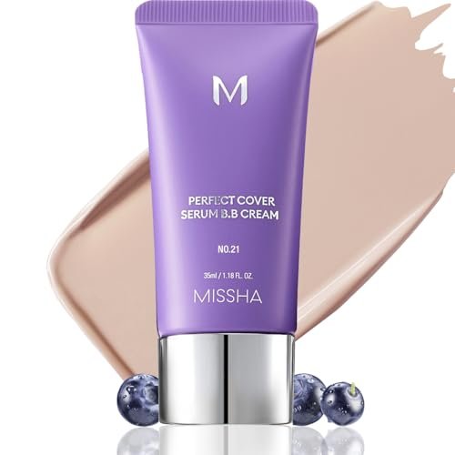 MISSHA M Perfect Cover Serum BB Cream No.21 Light Beige - Light with Cool Undertone, Skin Tint, Tinted Moisturizer, Korean Makeup, 1.18 Fl Oz - görsel 2