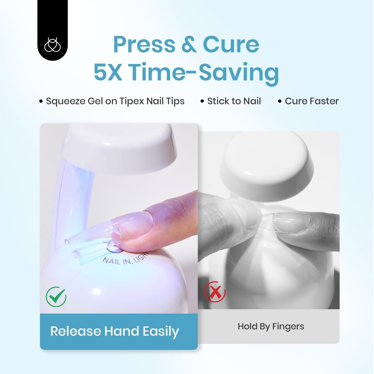 Beetles Tipex Nail Glue 20g - Super Strong Solid Gel for Nail Tips, Soak-Off UV, No Hand-Hold Needed, 28+ Days Lasting, Professional & Beginner-Friendly Avelisse
