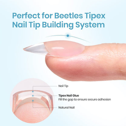 Beetles Tipex Nail Glue 20g - Super Strong Solid Gel for Nail Tips, Soak-Off UV, No Hand-Hold Needed, 28+ Days Lasting, Professional & Beginner-Friendly Avelisse