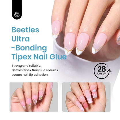Beetles Tipex Nail Glue 20g - Super Strong Solid Gel for Nail Tips, Soak-Off UV, No Hand-Hold Needed, 28+ Days Lasting, Professional & Beginner-Friendly Avelisse