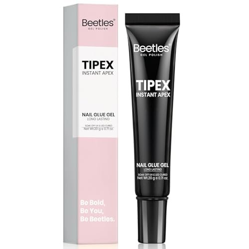 Beetles Tipex Nail Glue 20g - Super Strong Solid Gel for Nail Tips, Soak-Off UV, No Hand-Hold Needed, 28+ Days Lasting, Professional & Beginner-Friendly Avelisse