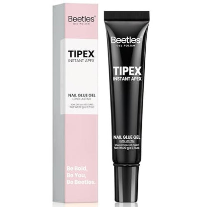 Beetles Tipex Nail Glue 20g - Super Strong Solid Gel for Nail Tips, Soak-Off UV, No Hand-Hold Needed, 28+ Days Lasting, Professional & Beginner-Friendly Avelisse