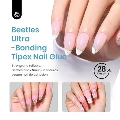 Beetles Tipex Nail Glue 20g - Super Strong Solid Gel for Nail Tips, Soak-Off UV, No Hand-Hold Needed, 28+ Days Lasting, Professional & Beginner-Friendly Avelisse