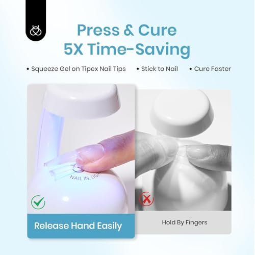 Beetles Tipex Nail Glue 20g - Super Strong Solid Gel for Nail Tips, Soak-Off UV, No Hand-Hold Needed, 28+ Days Lasting, Professional & Beginner-Friendly Avelisse
