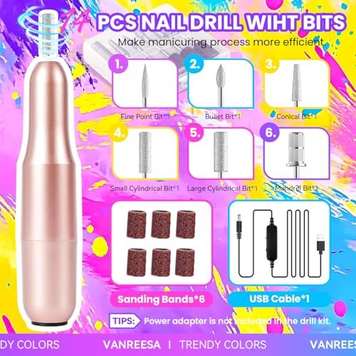 VANREESA 115-Piece Gel Nail Polish Kit with UV Light & Nail Drill – Complete Starter Set with 40 All-Season Colors, Base & Top Coat, Almond Nail Tips, Gift for Women Avelisse