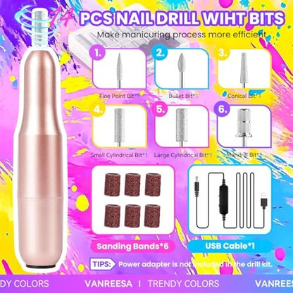 VANREESA 115-Piece Gel Nail Polish Kit with UV Light & Nail Drill – Complete Starter Set with 40 All-Season Colors, Base & Top Coat, Almond Nail Tips, Gift for Women Avelisse