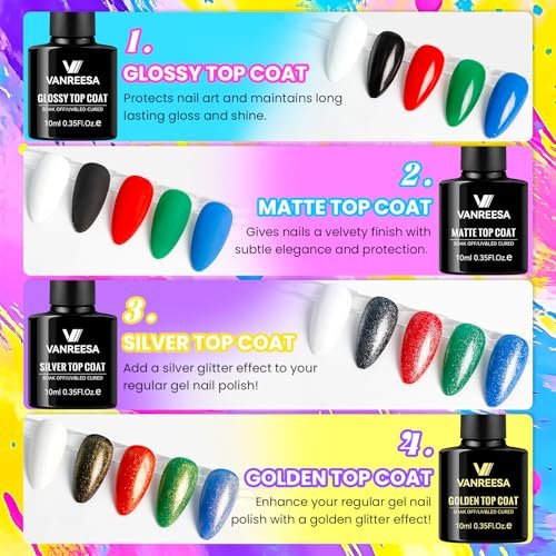VANREESA 115-Piece Gel Nail Polish Kit with UV Light & Nail Drill – Complete Starter Set with 40 All-Season Colors, Base & Top Coat, Almond Nail Tips, Gift for Women Avelisse