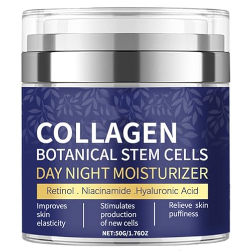 Collagen Face Moisturizer with Airless Pump - Collagen Botanical Stem Cells Cream for Skin with Retinol, Niacinamide, Hyaluronic Acid - Anti-Aging Day & Night Cream, 1.8 OZ - görsel 2