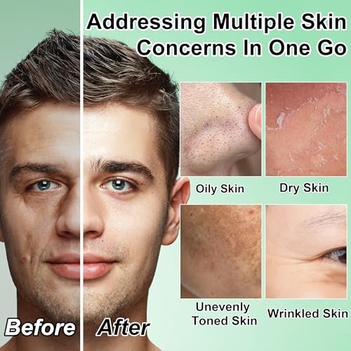 GOWLAVER Hydrating & Moisturizing Face Care Routine for Men – All Skin Types, Gift Set for Dad, Husband, Boyfriend (Green) Avelisse