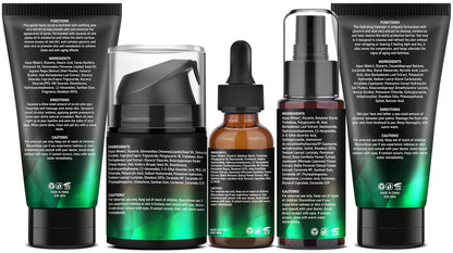 GOWLAVER Hydrating & Moisturizing Face Care Routine for Men – All Skin Types, Gift Set for Dad, Husband, Boyfriend (Green) Avelisse