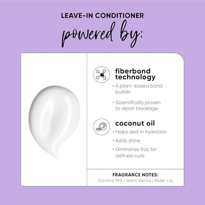 HASK Twist Tamer Leave-In Conditioner - FiberBond Technology & Coconut Oil for Wavy, Curly, Coily & Kinky Hair - Strengthens, Reduces Frizz, Boosts Hydration - Vegan, Sulfate-Free, 6.7 fl oz