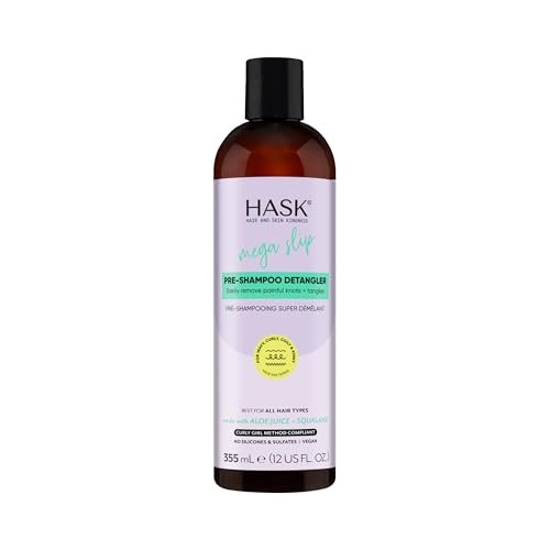 HASK Mega Slip Pre-Shampoo Detangler with Aloe Juice & Squalane – Moisturizing Detangler for Wavy, Curly, Coily & Kinky Hair, 12 fl oz - görsel 2