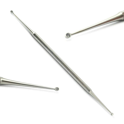 Professional Double Ended Nail Curette 1.5/2.5mm - Stainless Steel Ingrown Toenail Cleaner Scoop for Chiropody & Podiatry