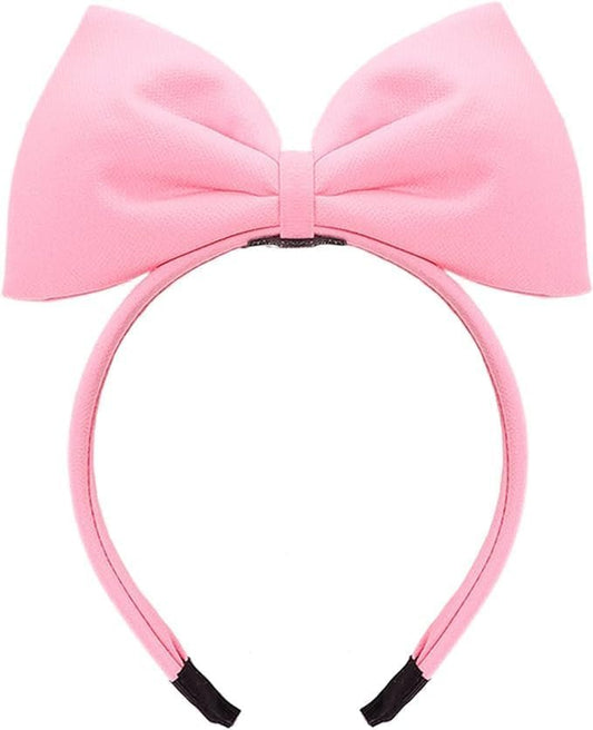 Sweet Pink Halloween Bow Headband - Women's Hair Bow Hoops for Party & Daily Wear