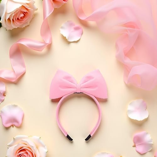 Sweet Pink Halloween Bow Headband - Women's Hair Bow Hoops for Party & Daily Wear - görsel 8