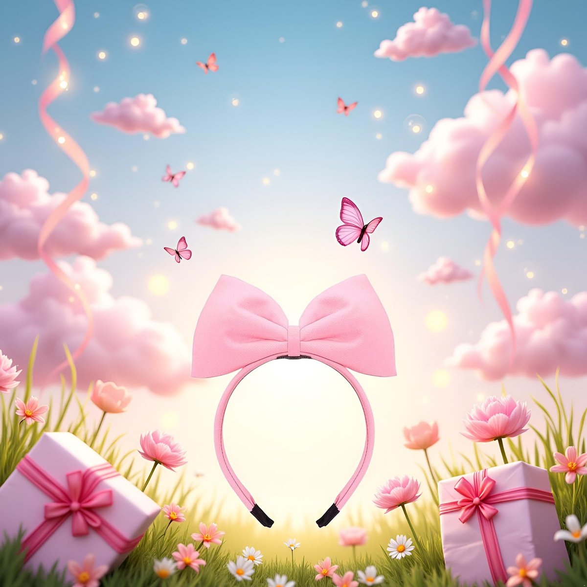 Sweet Pink Halloween Bow Headband - Women's Hair Bow Hoops for Party & Daily Wear - görsel 5
