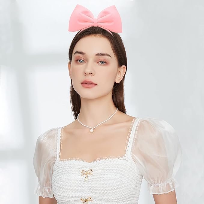Sweet Pink Halloween Bow Headband - Women's Hair Bow Hoops for Party & Daily Wear - görsel 16